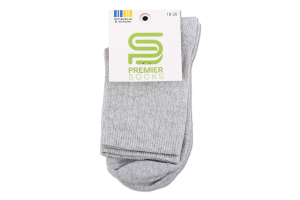 Шкарпетки дит Premier socks Економ рубч сір р18-20