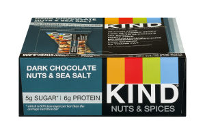 KIND Nuts & Spices Bars Dark Chocolate Nuts & Sea Salt - 12 CT