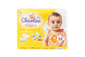 Підгузники для дітей 7-14кг 4 Soft comfort Chicolino 34шт