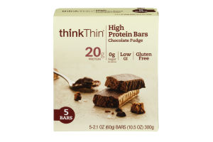thinkThin Protein & Fiber Bars Chocolate Fudge - 5 CT