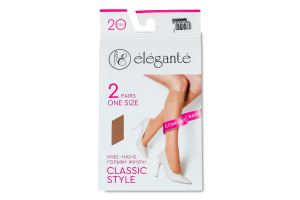 Гольфы женские Elegante Classic style 20den 23-25 natural 2пары