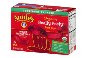 Annie's Homegrown Organic Really Peely Fruit Tape Swirly Strawberry - 6 CT