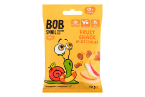 Снек фруктовий для дітей від 12міс Multifruit Baby Bob Snail м/у 40г