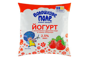 Йогурт 2.5% с наполнителем с фруктовым пюре Клубника Волошкове поле м/у 400г