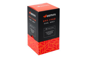 Чай черный с ароматом бергамота Эрл Грей Gemini в/с к/у 25х2г