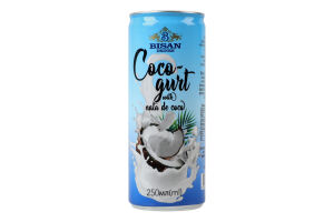 Напій кокосовий Nata de coco Bisan Drinks з/б 250мл