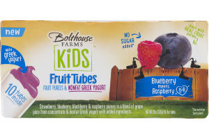 Bolthouse Farms Kids Fruit Tubes Fruit Purees & Nonfat Greek Yogurt Blueberry Raspberry - 10 CT