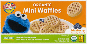 Earth's Best Organic Mini Waffles Blueberry - 32 CT