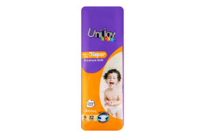 Підгузки Premium Soft L 9-14кг 32шт Uni Joy