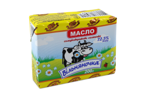 Масло солодковершкове 72.5% Селянське Вільняночка м/у 200г