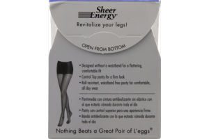 Leggs Sheer Energy Pantyhose B Jet Black Waistband Free