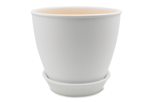 Горщик білий матовий кераміка 16*15*1,8см Духм'яна піч