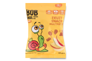 Снек фруктовий для дітей від 12міс Multifruit Baby Bob Snail м/у 40г