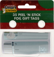 Smart Living Holiday 35 Peel 'N Stick Foil Gift Tags
