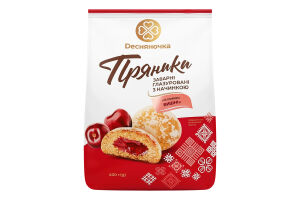 Пряники заварные глазированные с начинкой Со вкусом вишни Dесняночка м/у 400г