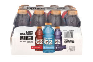Gatorade Low Calorie G2 Thirst Quencher Fruit Punch, Glacier Freeze and Grape - 12 CT
