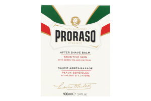 Бальзам после бритья для чувствительной кожи с экстрактом зеленого чая и овса Proraso 100мл