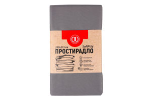 Простирадло темно-сіре 200*215см ТМ "1"