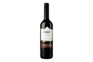 Вино 0.75л 12.5% красное сухое Мерло Andes бут