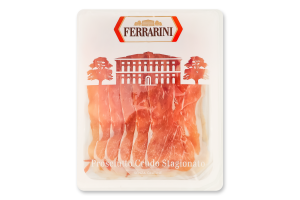 Ветчина нарезка Прошутто Крудо Ferrarini лоток 90г