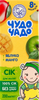 Сок для детей от 8мес восстановленный стерилизованный яблочно-манговый Чудо-Чадо т/п 200мл