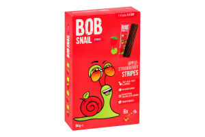 Конфеты фруктово-ягодные Яблочно-клубничный страйп Bob Snail к/у 6х14г