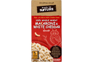 Back To Nature Macaroni & White Cheddar Dinner 100% Whole Wheat