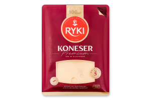 Сир Koneser Premium 50% нарізка 135г газ/уп Ryki