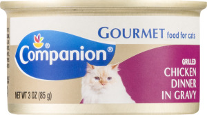 Companion Gourmet Food for Cats Grilled Chicken Dinner in Gravy 3 OZ