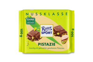 Шоколад молочный с обжаренными солеными кусочками фисташек Ritter Sport м/у 100г