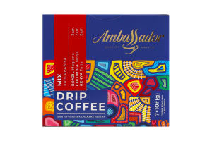 Кофе натуральный жареный молотый в дрип-пакетах Mix Ambassador к/у 7х10г