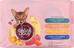Корм д/дорослих котів Асорті №2 2*80г+2*85г Delickcious