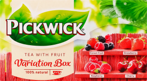 Чай чорний ароматизований зі шматочками фруктів ягодами Variation Box Pickwick к/у 20х1.5г