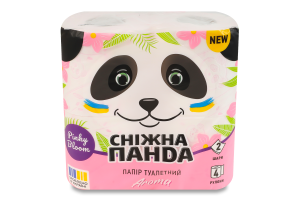 Папір туалетний 2-х шаровий Aroma Сніжна Панда 4шт