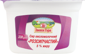 Сир кисломолочний 5% Розсипчастий Звени Гора лоток 330г