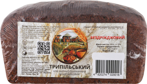 Хлеб ржано-пшеничный бездрожжевой на живой закваске Трипольский Хлібний Гурман м/у 400г