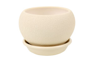 Горщик д/квітів Куля шовк 0,4л бежевий 8,5см Оріана