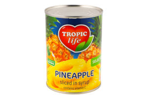 Ананас кольцами в сиропе Tropic life ж/б 540г