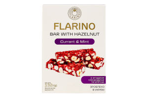 Батончик з фундуком, смородиною та м'ятою Flarino к/у 132г
