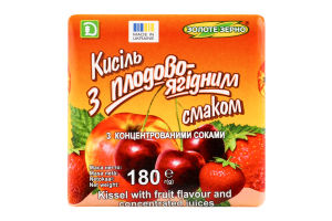 Кисіль з плодово-ягідним смаком з соками 180г Золоте зерно