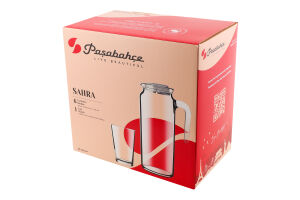 Набір Сара Глечик 1л з кришкою+Склянка д/води 200мл 6шт Pasabahce