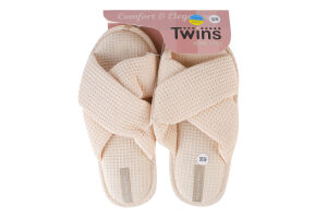 Тапочки открытые домашние женские вафельные Twins Home Style №1958 36-40