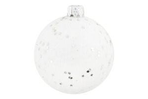 Куля новорічна Символ року біла 6см КМ