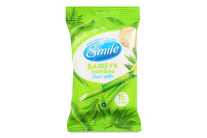 Салфетки влажные Бамбук Natural extracts Smile 15шт