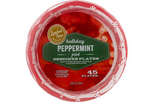 Ahold Peppermint Print Designer Plates - 45 CT