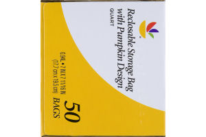 Ahold Reclosable Storage Bag with Pumpkin Design Double Zipper - 50 CT