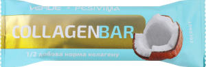 Батончик з пептидами морського колагену, кокосом та білим шоколадом з підсолоджувачами Collagen Verde м/у 35г