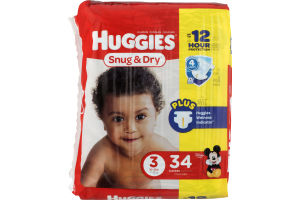 Huggies Snug & Dry Diapers Size 3 - 34 CT