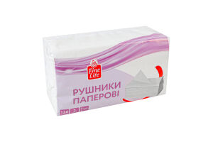 Полотенца бумажные листовые 2-х слойные 200х220мм Fine Life 130шт