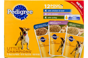 Pedigree Little Champions Food For Dogs Variety Pack - 12 CT